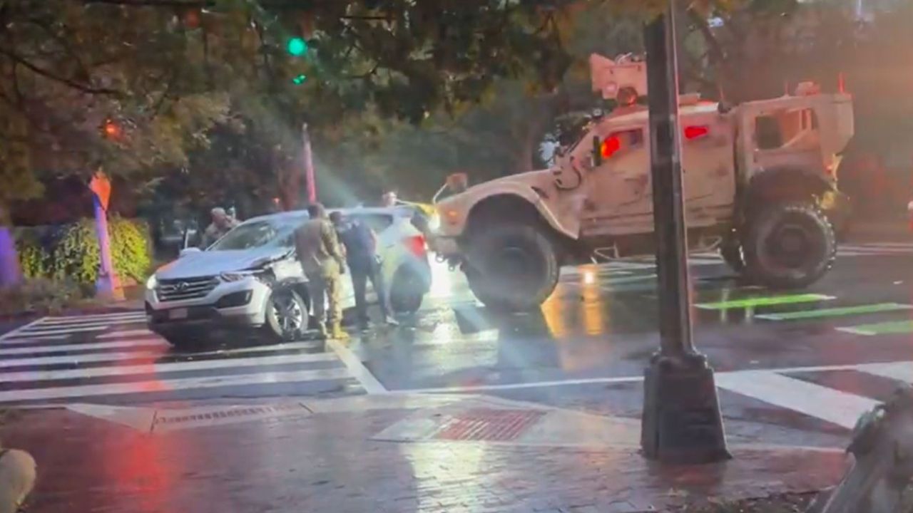 14-Ton Military Vehicle Crashes into SUV in D.C., Sparking Debate over Troop Deployment