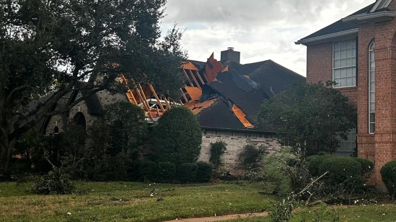 Tornado Strikes Near Houston, Texas Multiple Homes Damaged and Power Lines Down