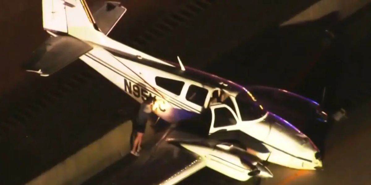 Dramatic Cocoa Crash Small Plane Drops onto I-95, Hits Car During Emergency Landing