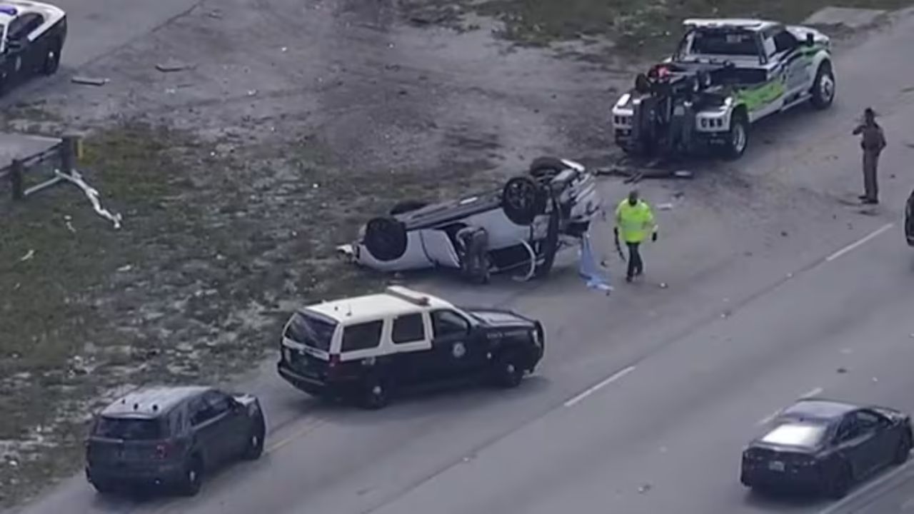 Driver With Active Warrant Arrested After I-595 Chase Ends in Rollover Crash in Davie