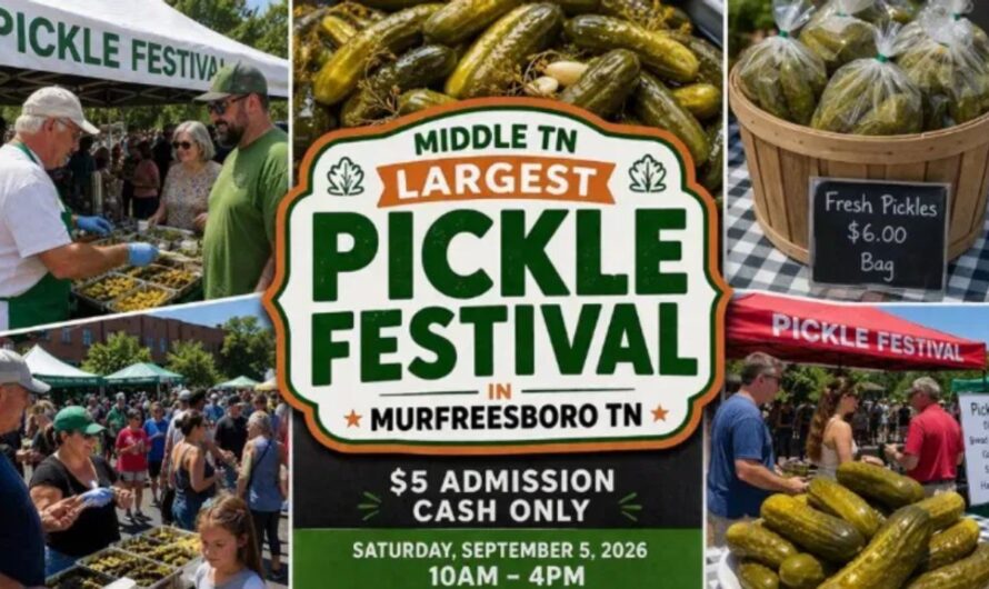 Middle Tennessee Pickle Festival 2026 in Murfreesboro, TN: Date, Venue, Food Trucks, Arts and Crafts, and Event Details
